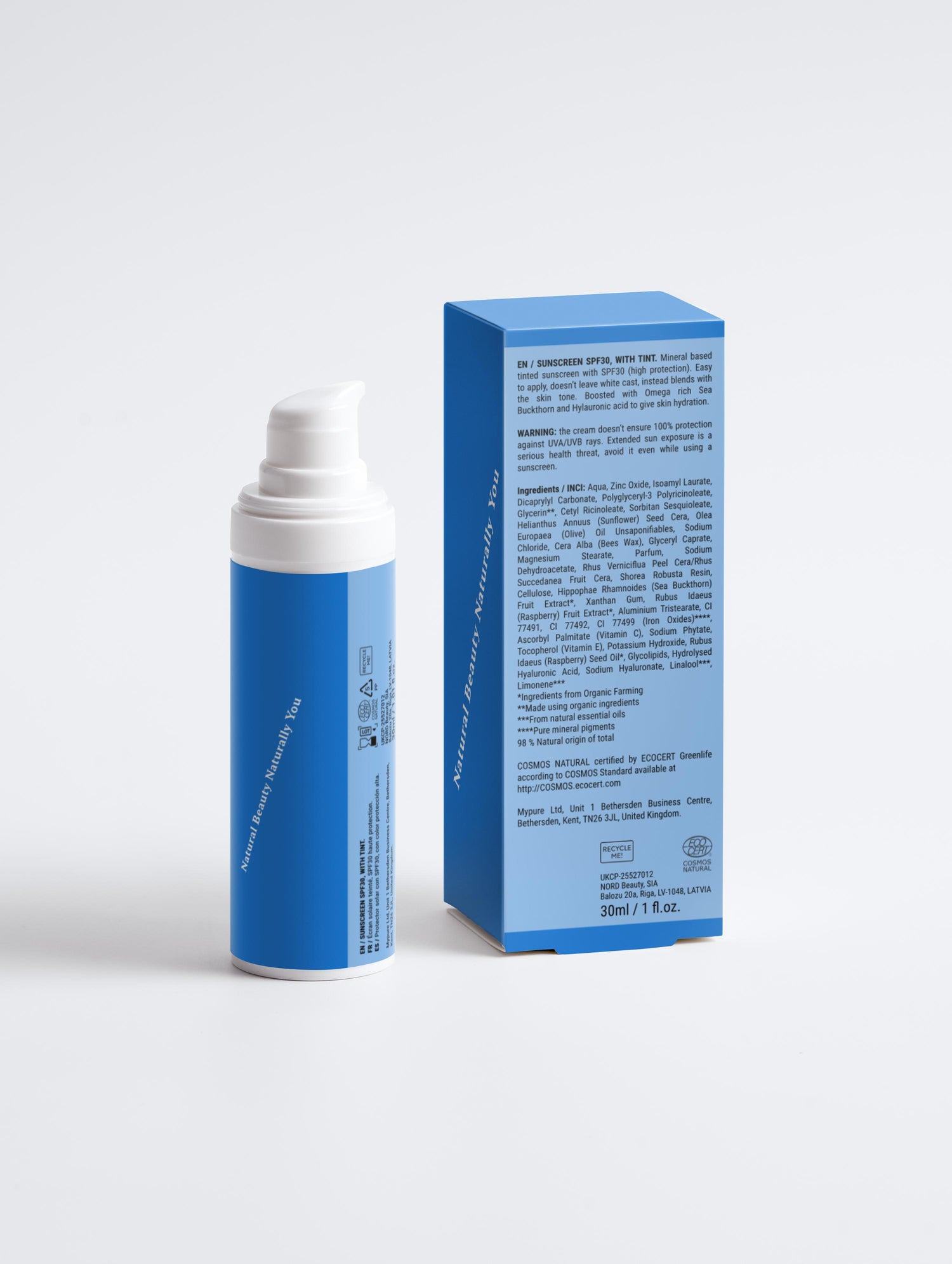 Sunscreen SPF30, with tint (30ml)